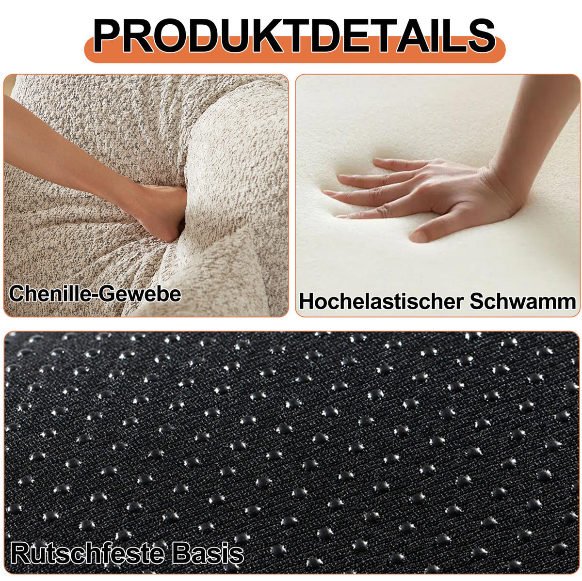 SCHLAFSOFA aus Chenille Khaki 2-in-1 mit Armlehnen-Ablagefach und flexibler Modulnutzung - Naturfarben, Textil (94/49.5/181.6cm) - Modfu