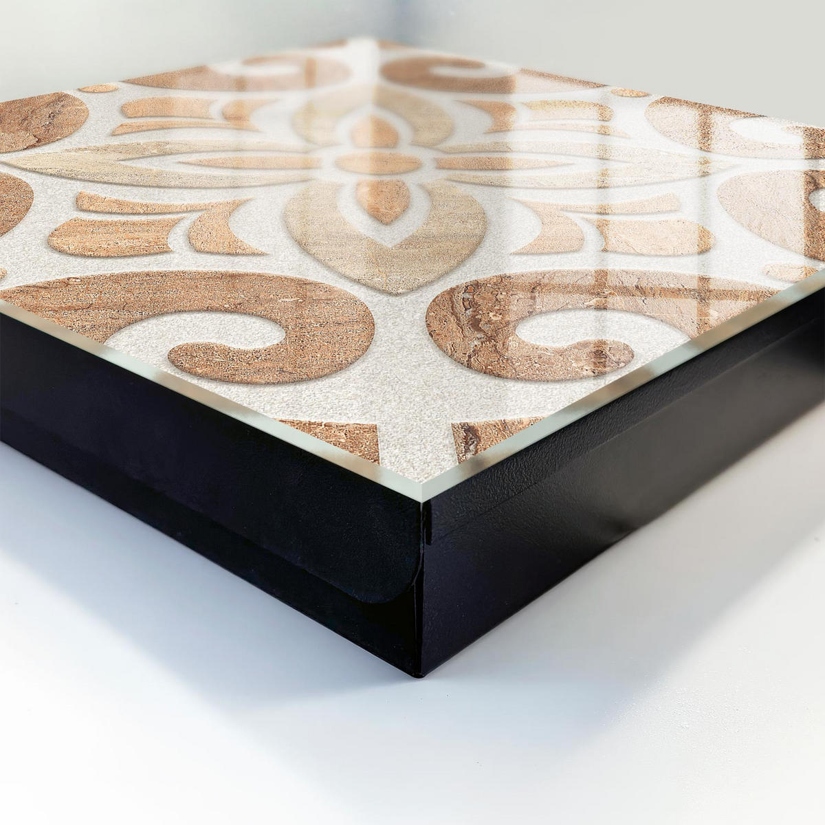SCHLÜSSELBOX Schwarz 30x30 cm- Türöffnung nach rechts - Beige Eleganz - Beige, Metall (30/30/5cm) - TULUP