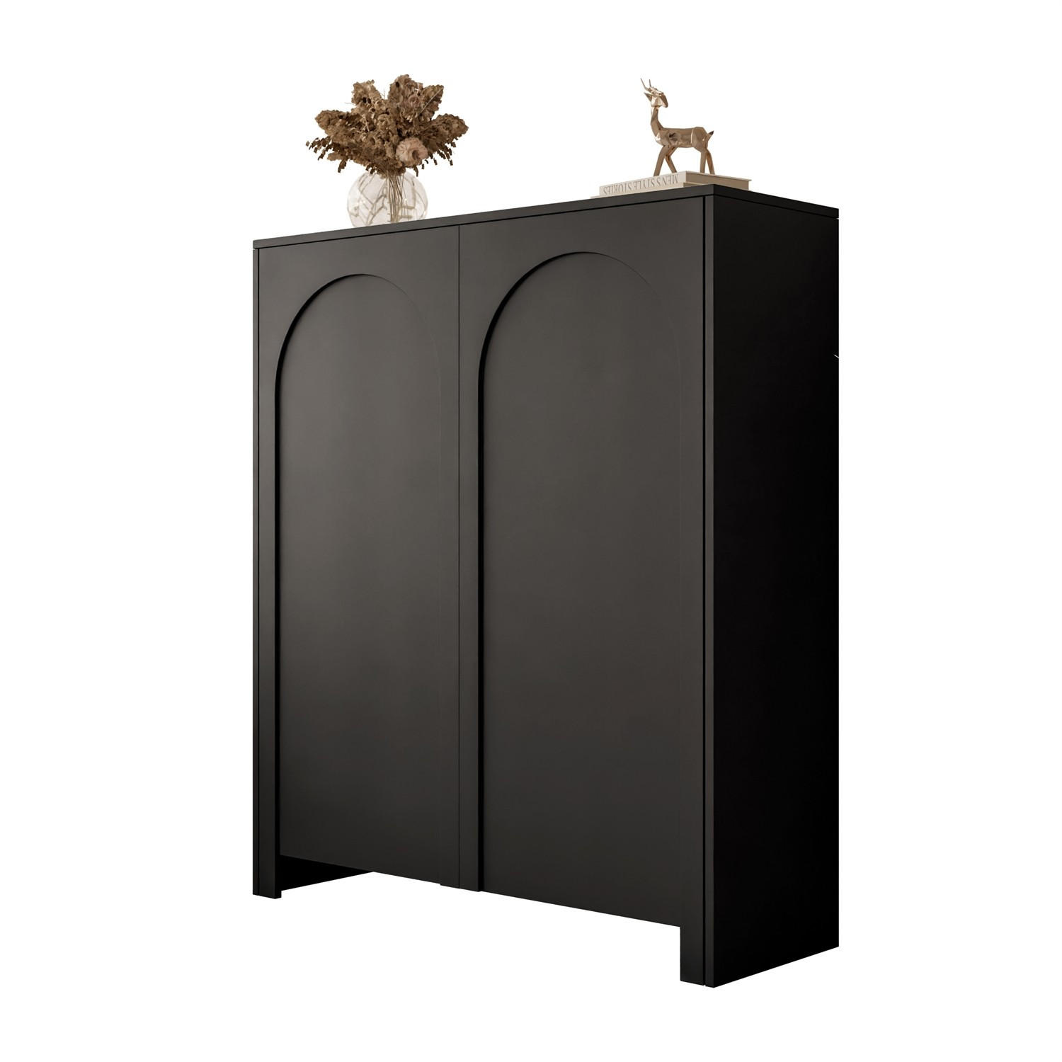 Lookway Highboard Schwarz 104x119x35 cm