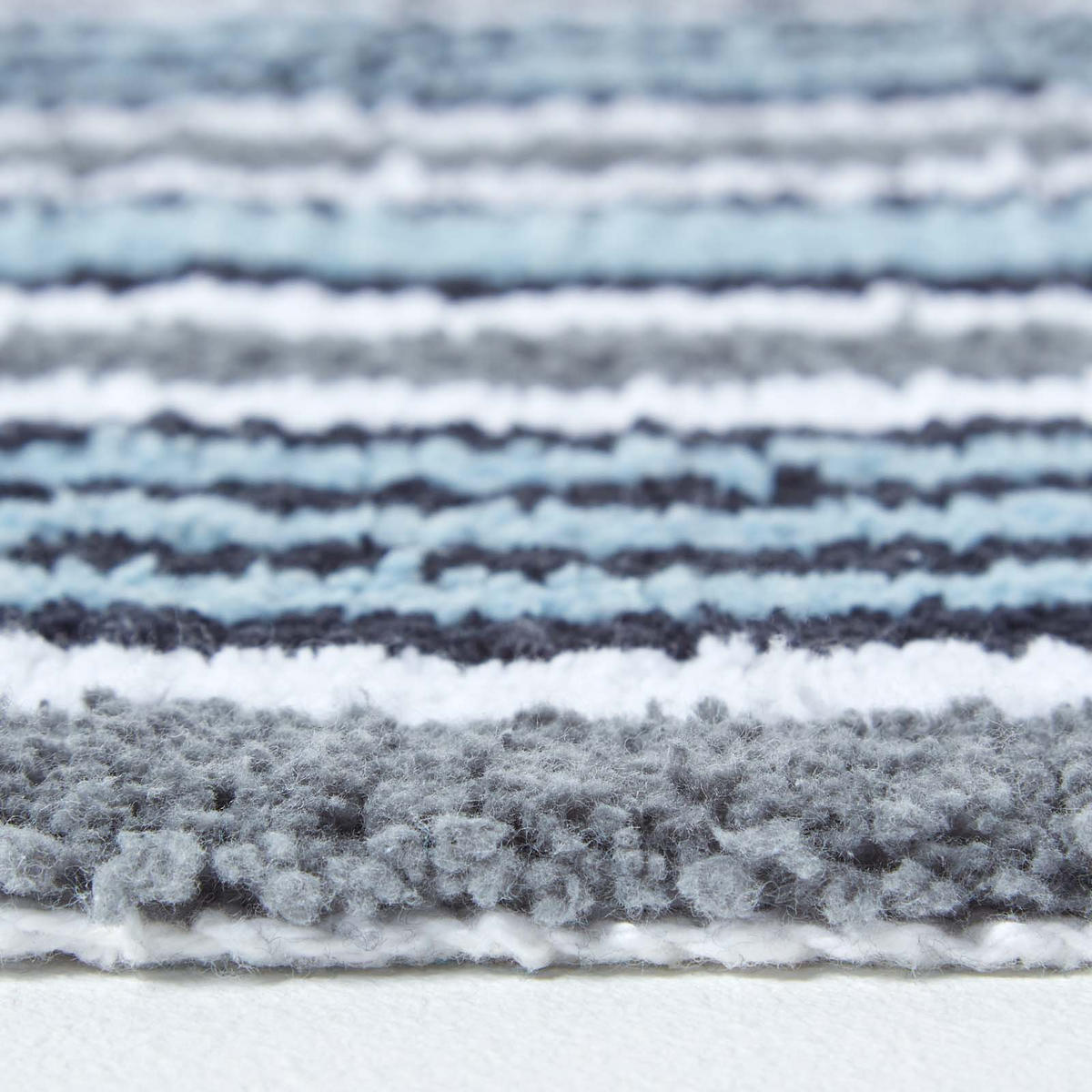 BADEMATTE 40/60 cm gestreift, Baumwolle - Grau, Textil (40/60cm) - Homescapes