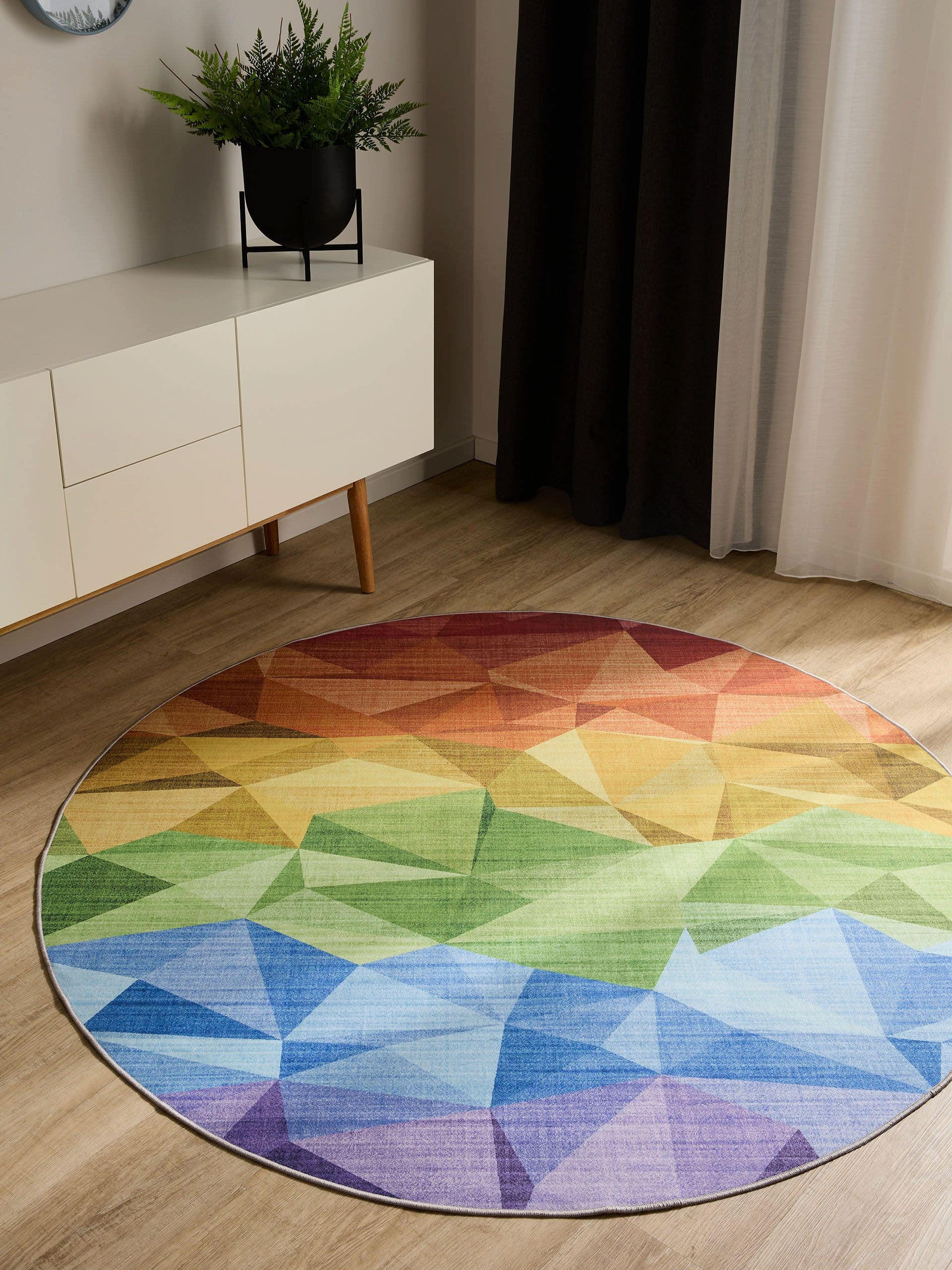 TEPPICH George waschbar ø 160 cm rund - Multicolor, Kunststoff (160/160cm) - benuta