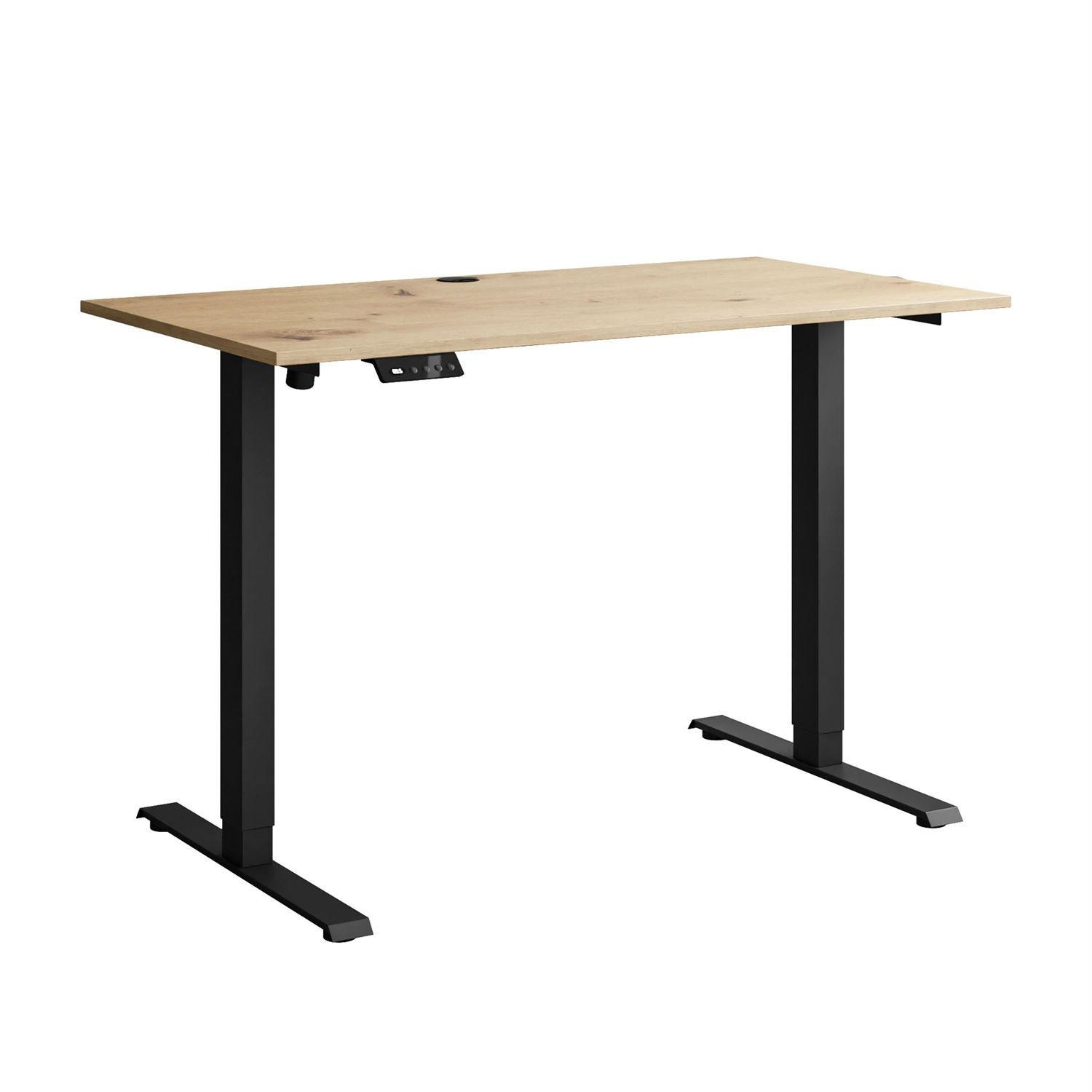 SCHREIBTISCH SPACE höhenverstellbar mit Metallbeinen schwarz/Eiche Artisan - Eiche Artisan, Holzwerkstoff (60/110/69.5cm) - Lookway