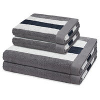 FROTTIERSET Doubleface Stripes 4-teilig - Grau, Textil (50/100cm) - Ross