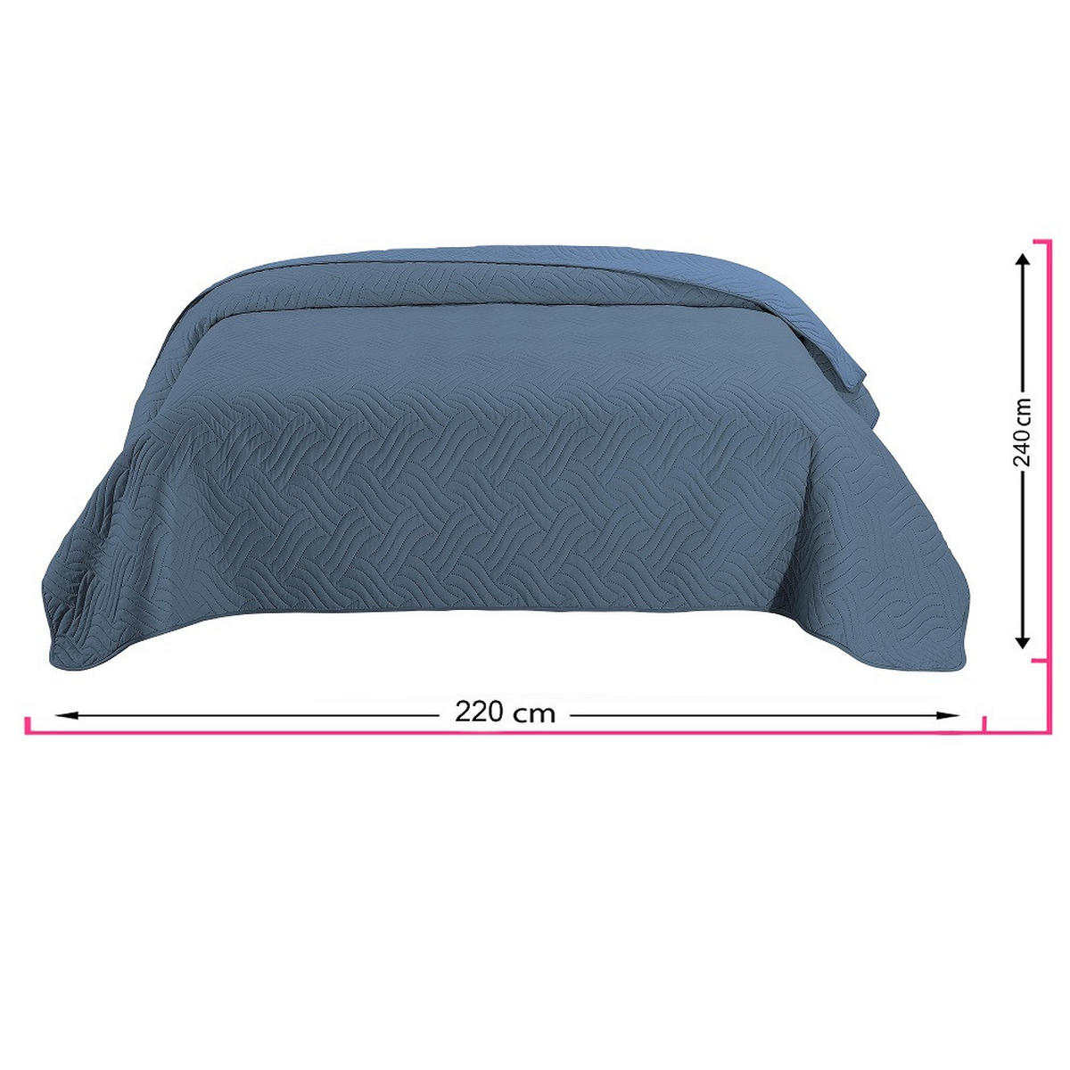 TAGESDECKE Wende-Design blau 220/240 cm Duo-Color - Blau, Textil (220/240cm) - wometo