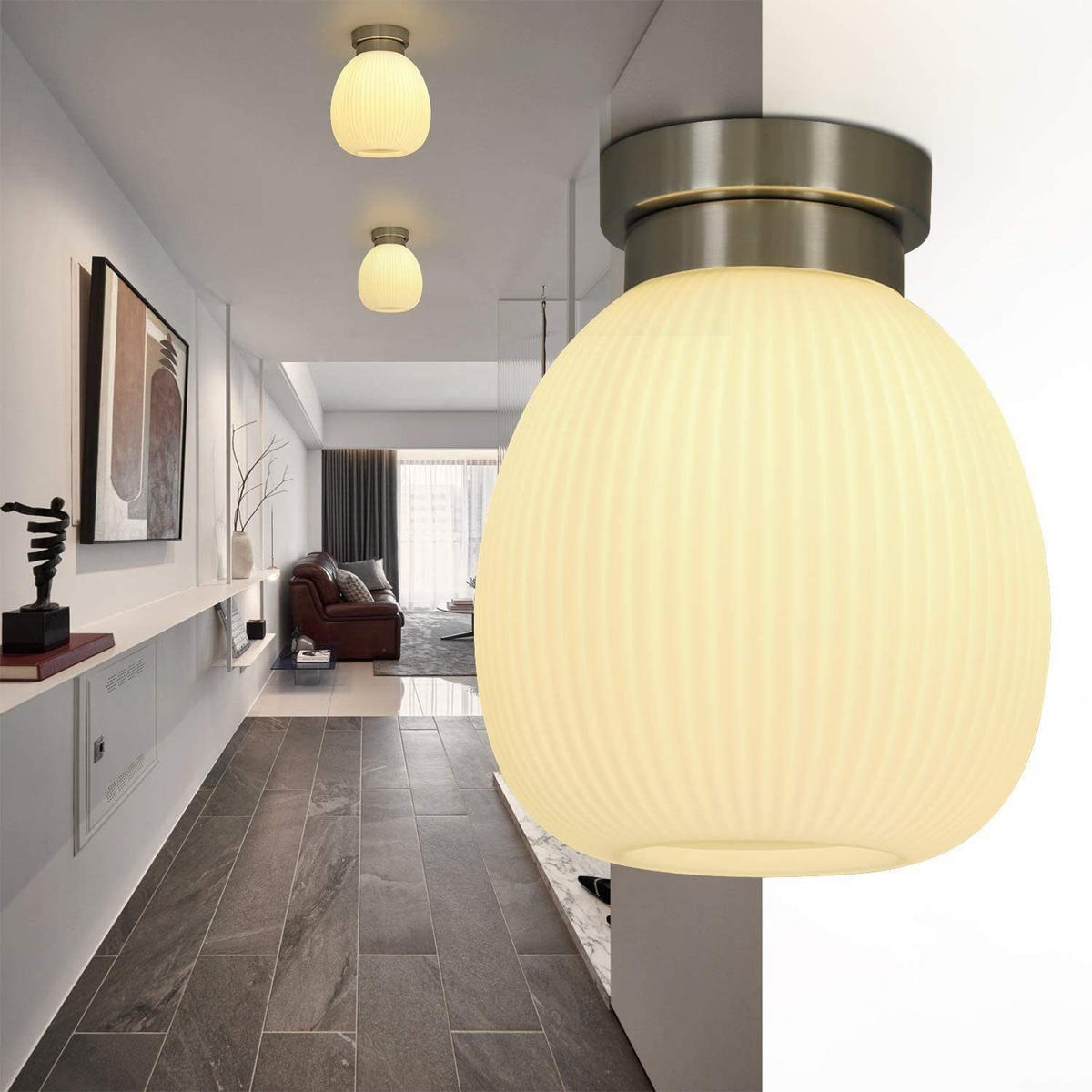 LED-DECKENLEUCHTE Volkmar 21/21/25 cm - Weiß, Glas (21/21/25cm) - Nettlife