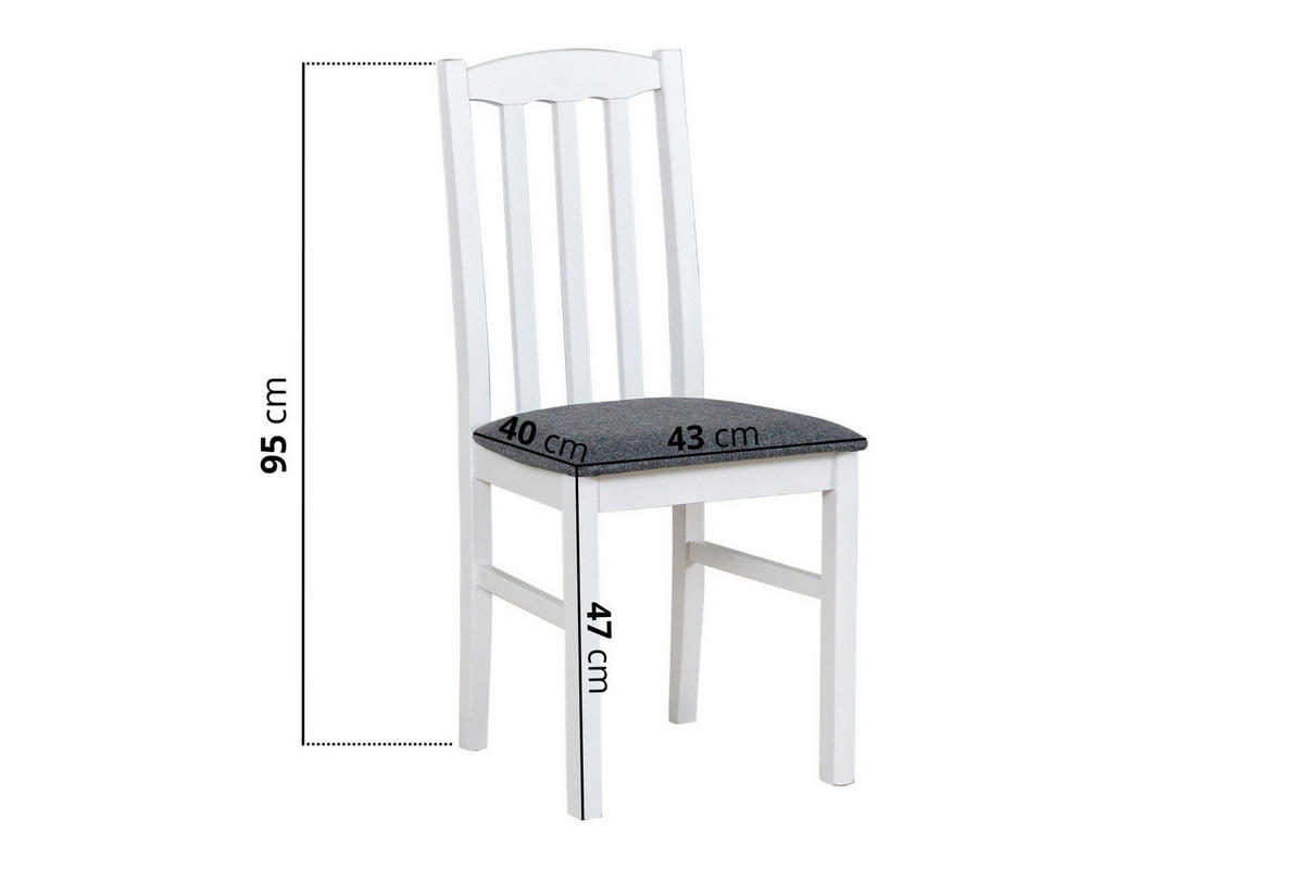 STUHL 2er Set Bos 12 Weiss, hygge 96 - Weiß/Grau, Holz (43/94/40cm) - Leaf Design