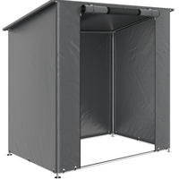 KLEINGARAGE aus Metall 187x120x160/204 cm in Dunkelgrau mit Rolltür - Dunkelgrau, Metall (120/204/187cm) - Modfu