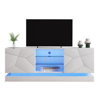 TV-ELEMENT 160 cm Weiß Matt mit verstellbarer Glasablage - Weiß, Holzwerkstoff (38.5/60/160cm) - Korfee