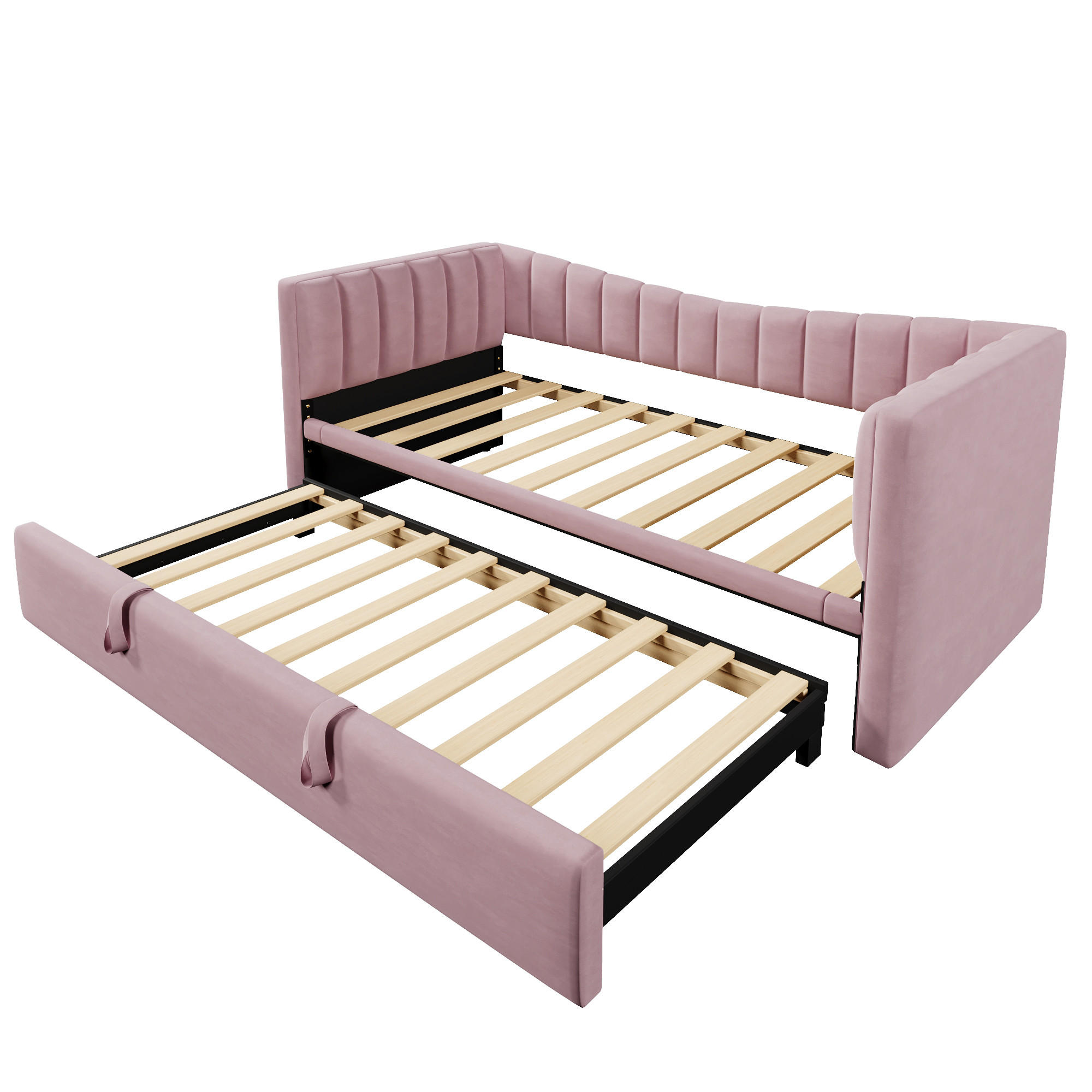AUSZIEHBETT 90/200 cm DE-04924, mit in Rosa - Pink, Holzwerkstoff (90/200cm) - ComfortXL