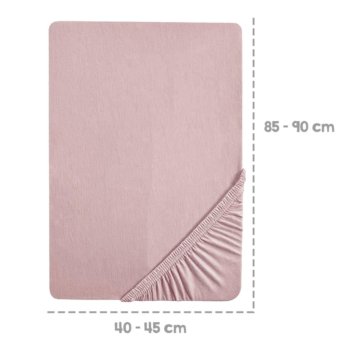 SPANNBETTLAKEN 45 x 90 cm & 40 x 90 cm - Altrosa, Textil (45/90cm) - Roba