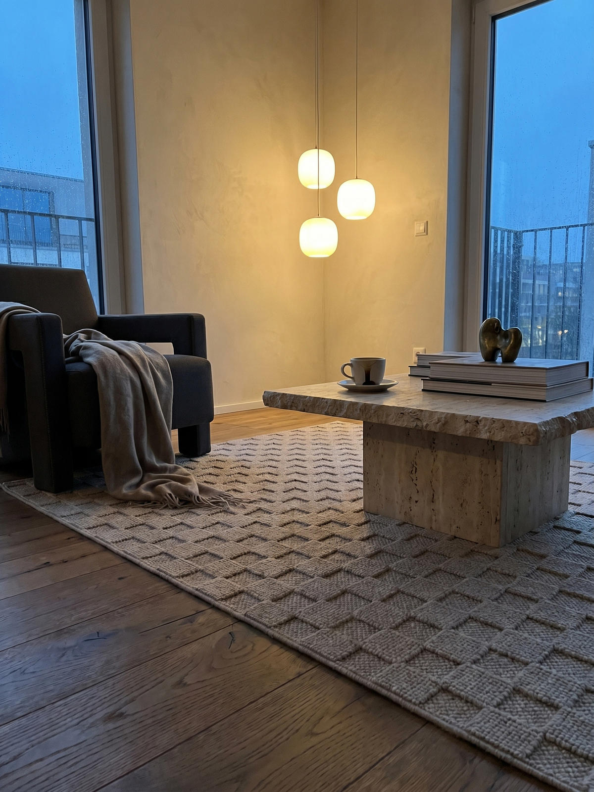 TEPPICH Flachgewebe LANGAU in Beige, mit Schachbrettmuster, 200 x 290 cm - Beige, Textil (200/290cm) - KADIMA DESIGN