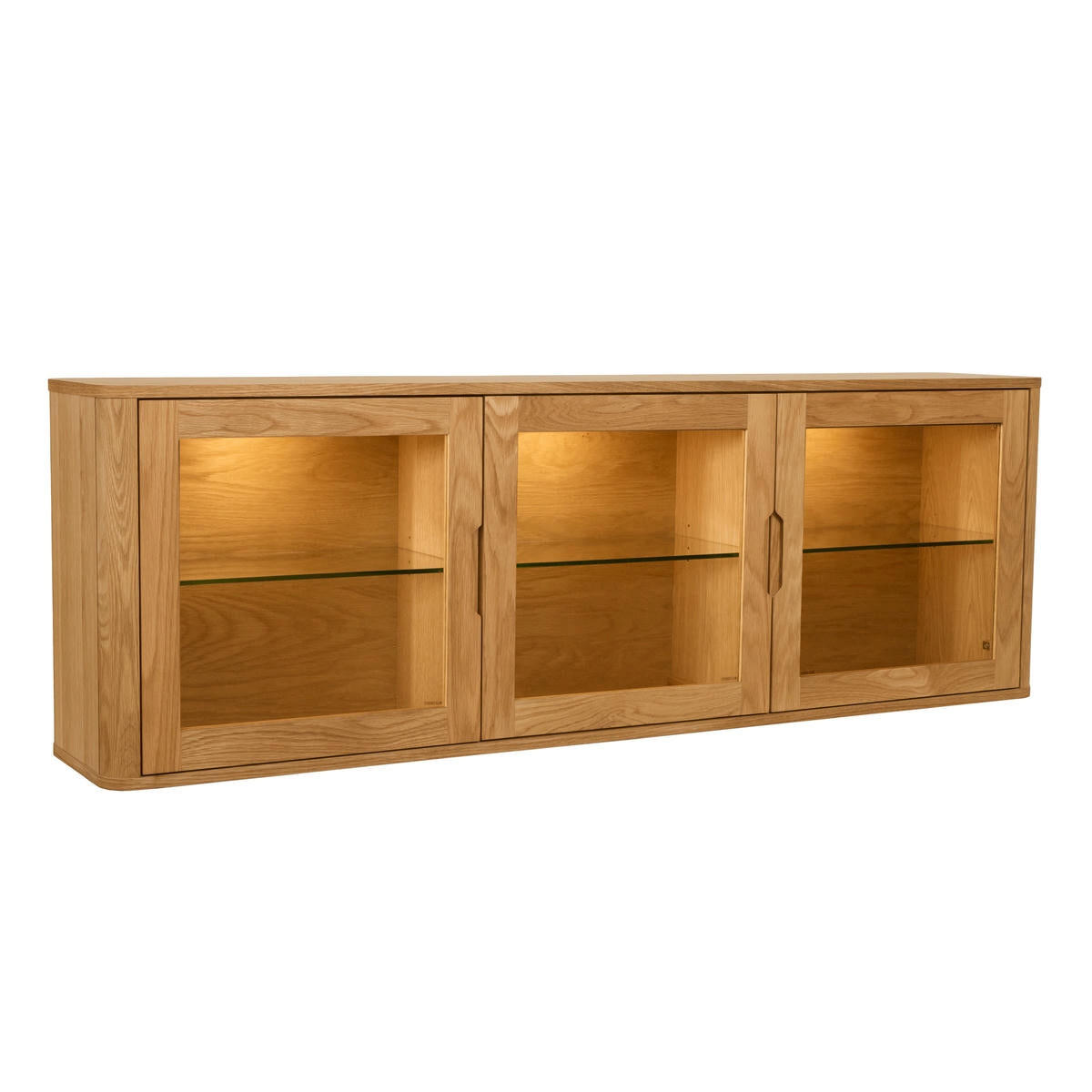 VITRINE Eiche massiv - Eichefarben/Braun, Holz/Holzwerkstoff (180/60/34cm) - Furnhouse