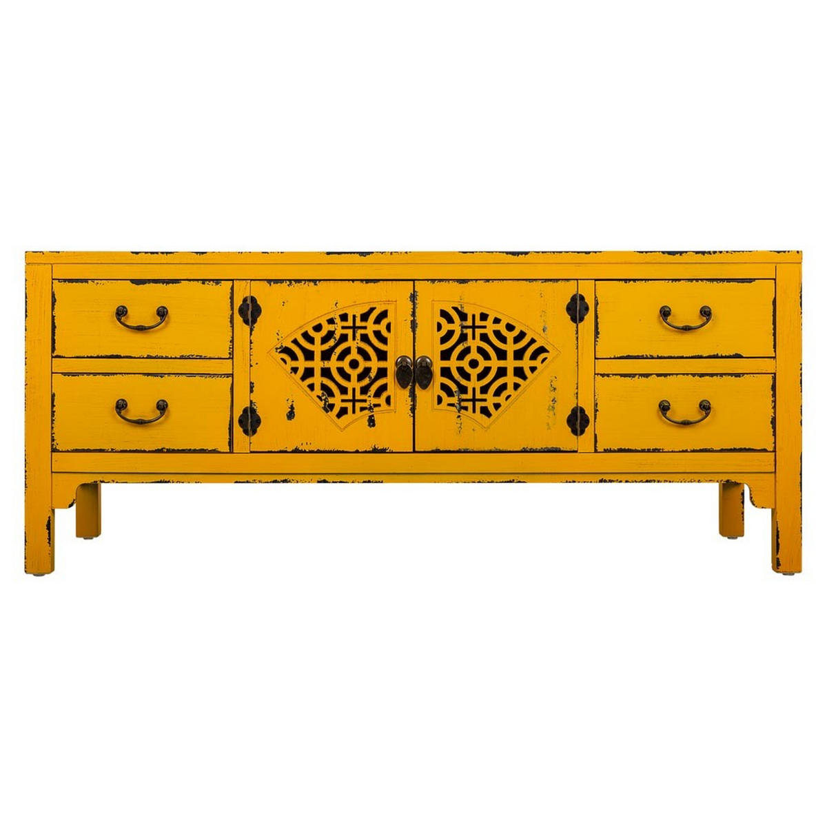 LOWBOARD aus Holz 120x40x50 cm - Gelb, Holzwerkstoff (120/50/40cm) - Wanderlust