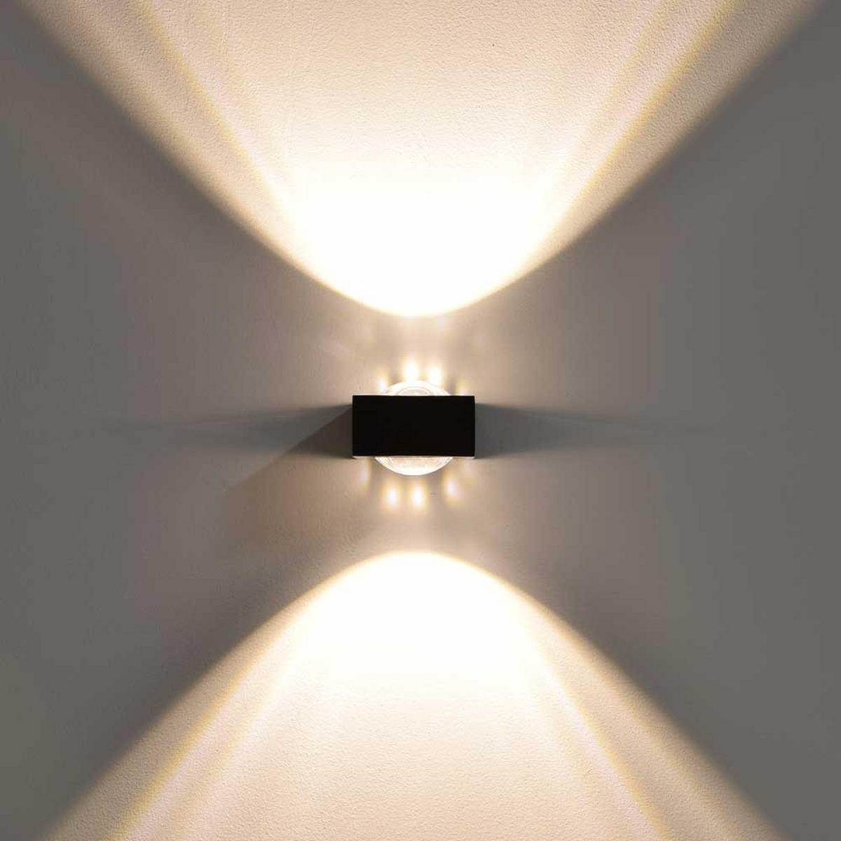 LED-WANDLAMPE Beam X Schwarz - Schwarz, Metall (8/4/12cm) - s.luce