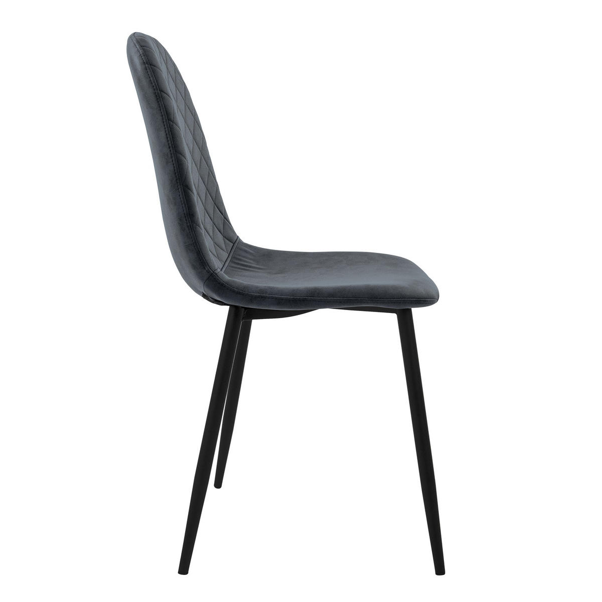 STUHL Kunstleder Anthrazit 4er Set - Anthrazit, Metall (51/89/44cm) - ML-DESIGN