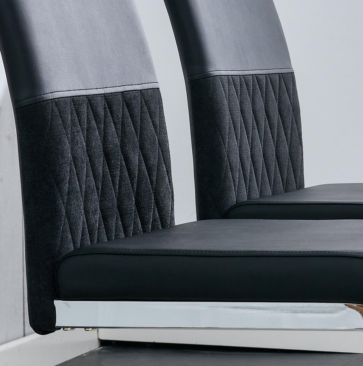 ESSZIMMERSTUHL 2er-Set ergonomisch Metall Schwarz - Schwarz, Metall (42/95/48cm) - Meubliv