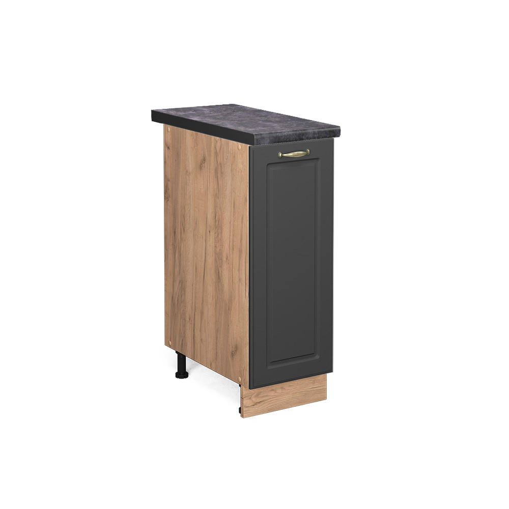 APOTHEKERUNTERSCHRANK Fame-Line Anthrazit-Gold 30 cm, AP Anthrazit - Honigeiche/Anthrazit, Holzwerkstoff (30/82/60cm) - Vicco