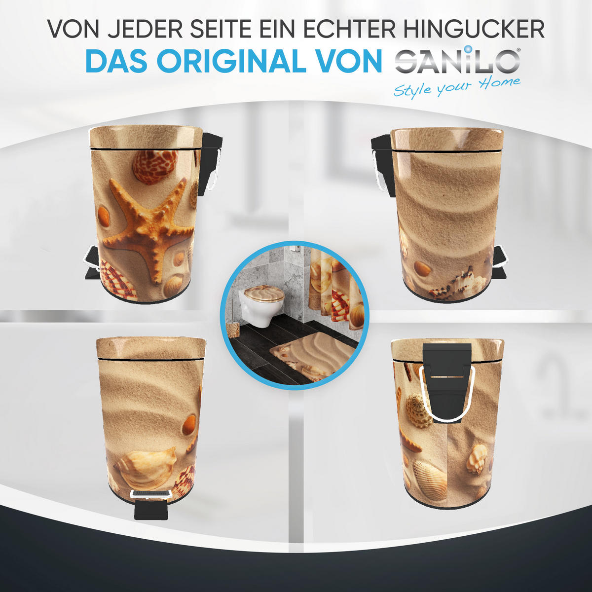 KOSMETIKEIMER Sanibel - Hellbraun/Rotbraun, Kunststoff/Metall (17/25/25cm) - Sanilo