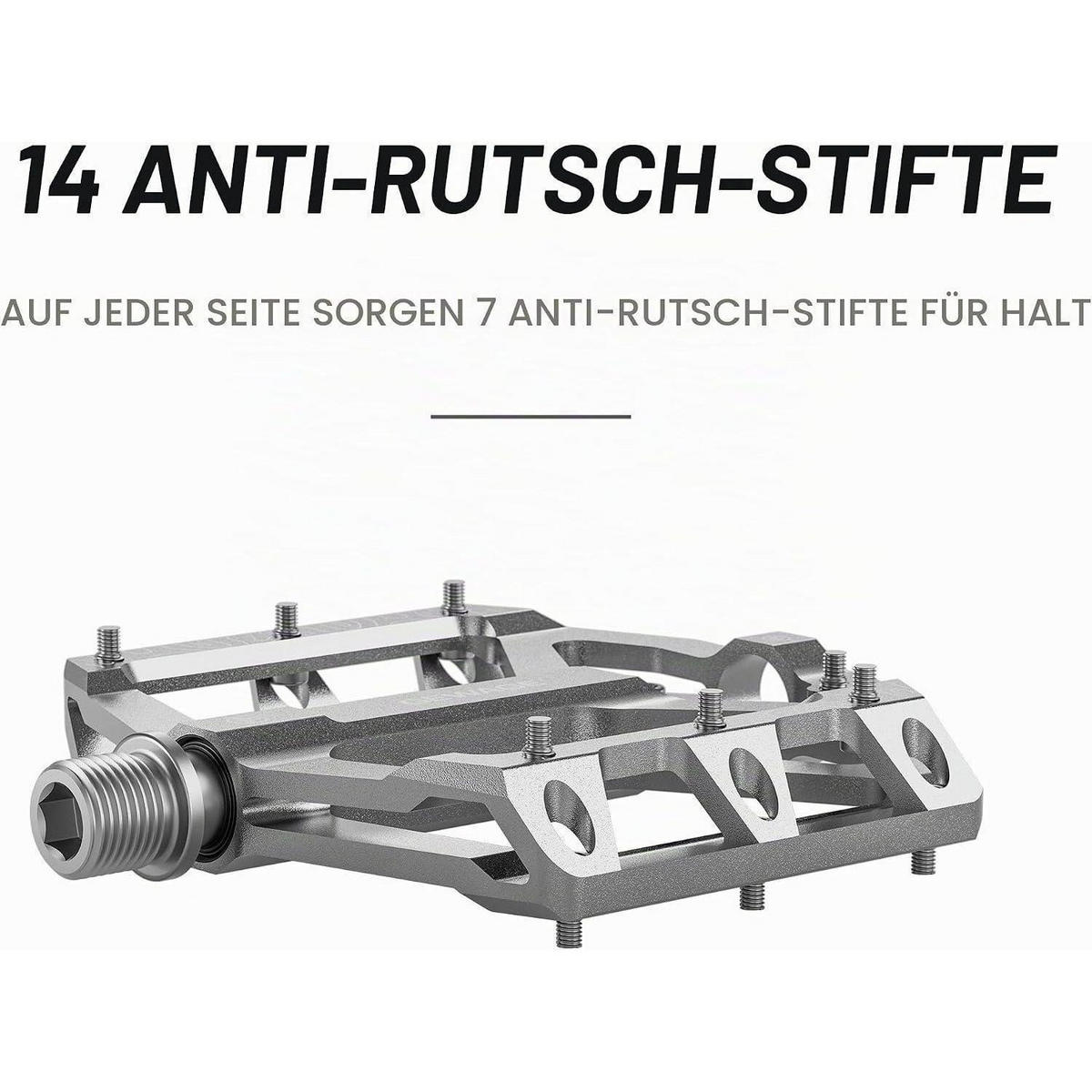 FAHRRADPEDALE Set Aluminiumlegierung Silber - Silberfarben, Metall (10/2.5/10.5cm)