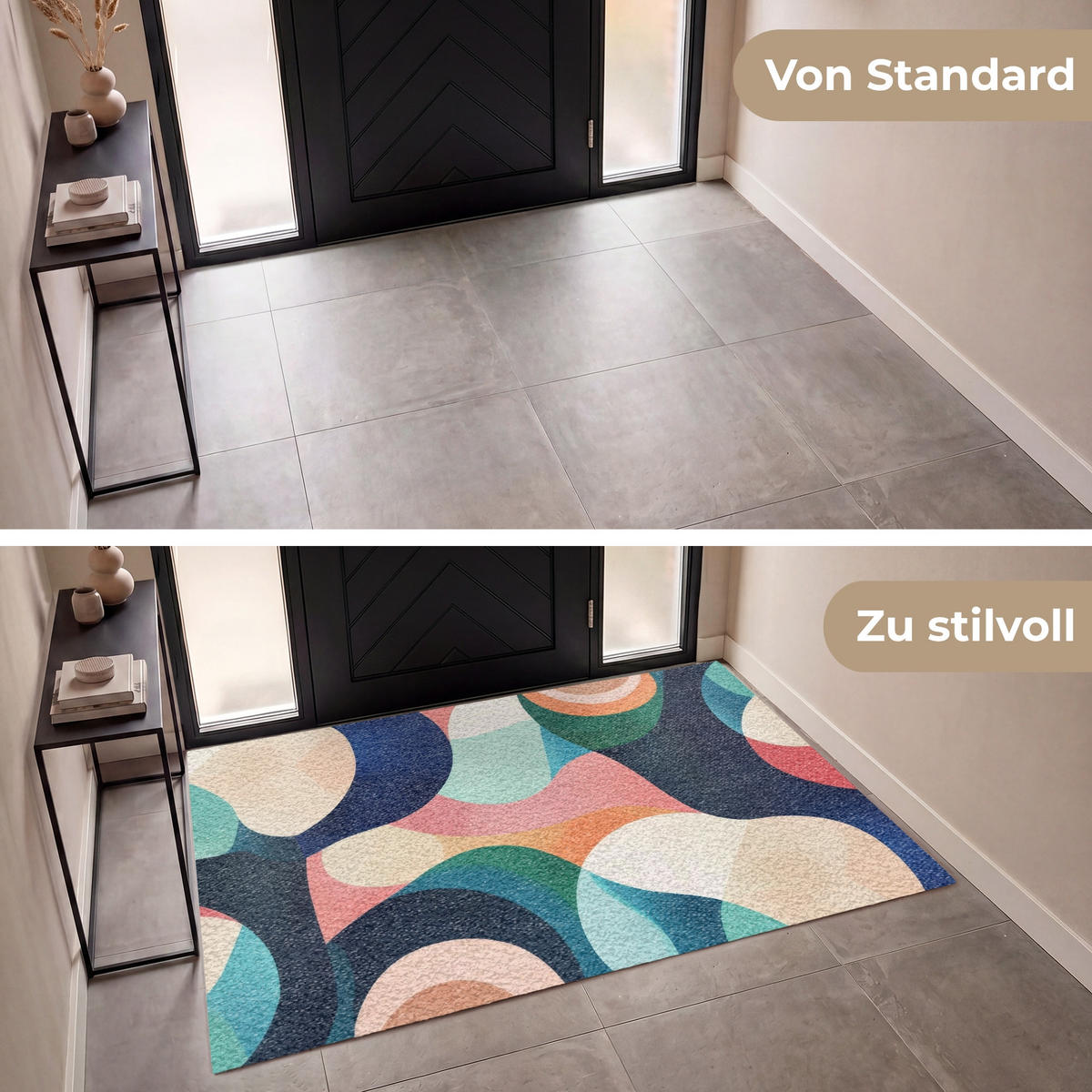 FUSSMATTE Abstrakt - Blau - Rosa Fußabtreter 180x120 cm - Multicolor, Kunststoff (180/120cm) - MuchoWow