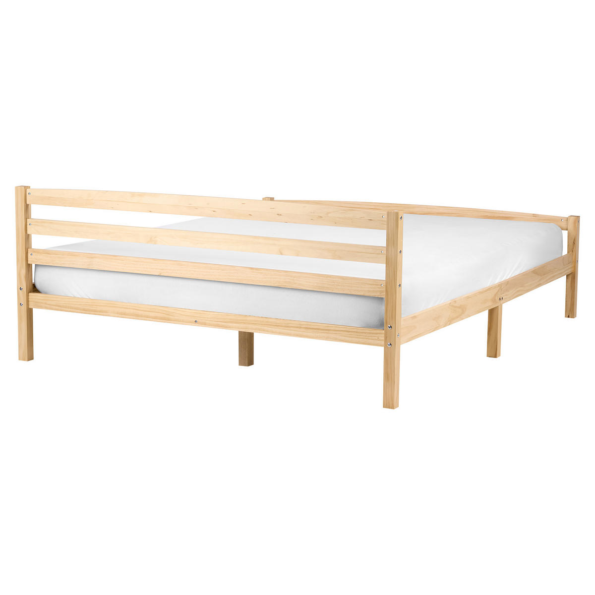POSTEL s roštem 160/200 cm Borovicové dřevo Světle hnědá Echallon - hnědá/světle hnědá, dřevo (160/200cm) - Beliani