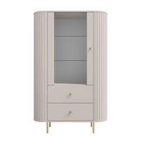 VITRINE BOLLA 155 / 97,4 cm in Beige - Beige, Holzwerkstoff (97.4/155/42.3cm) - MASSENO