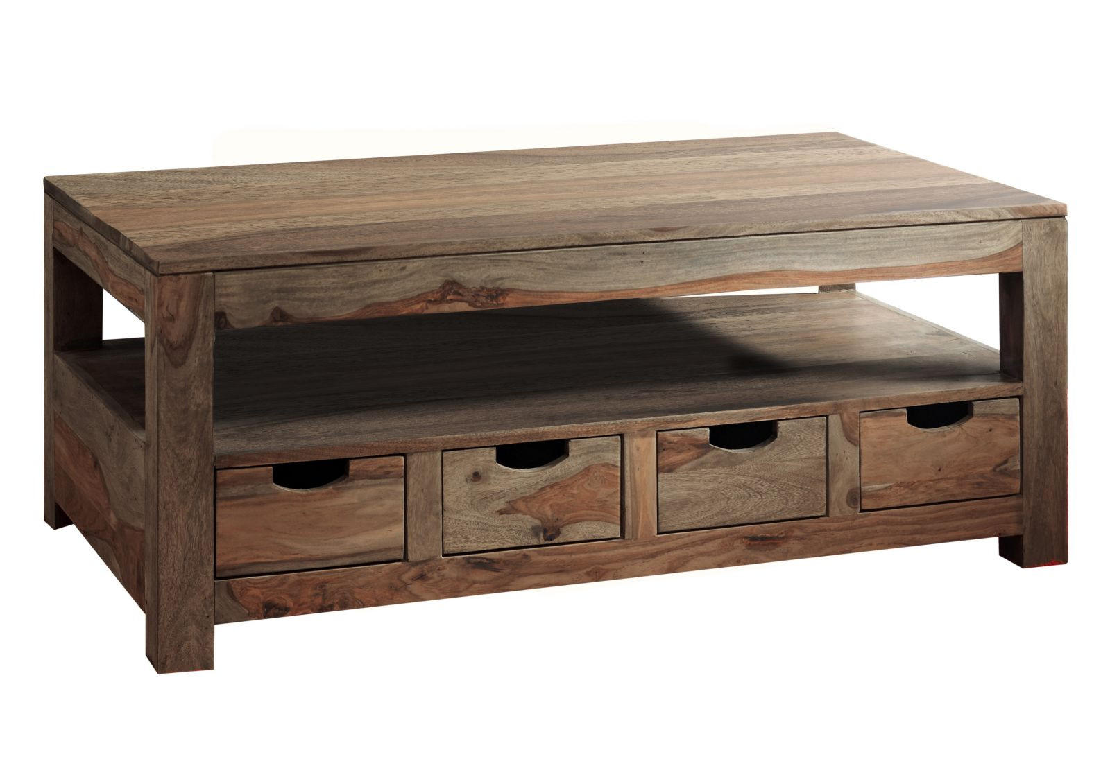 COUCHTISCH Sheesham 120x70x50 grau geölt NATURE GREY #33 - Grau, Holzwerkstoff (70/120/50cm) - Massivmoebel24