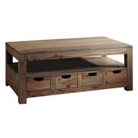 COUCHTISCH Sheesham 120x70x50 grau geölt NATURE GREY #33 - Grau, Holzwerkstoff (70/120/50cm) - Massivmoebel24