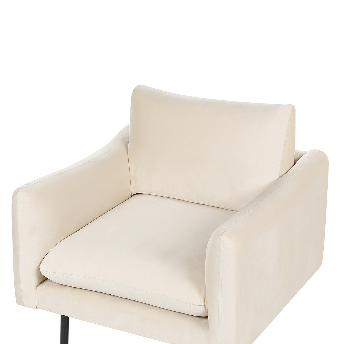 SESSEL Samtstoff Hellbeige Vinterbro - Beige, Textil (83/86/84cm) - Beliani
