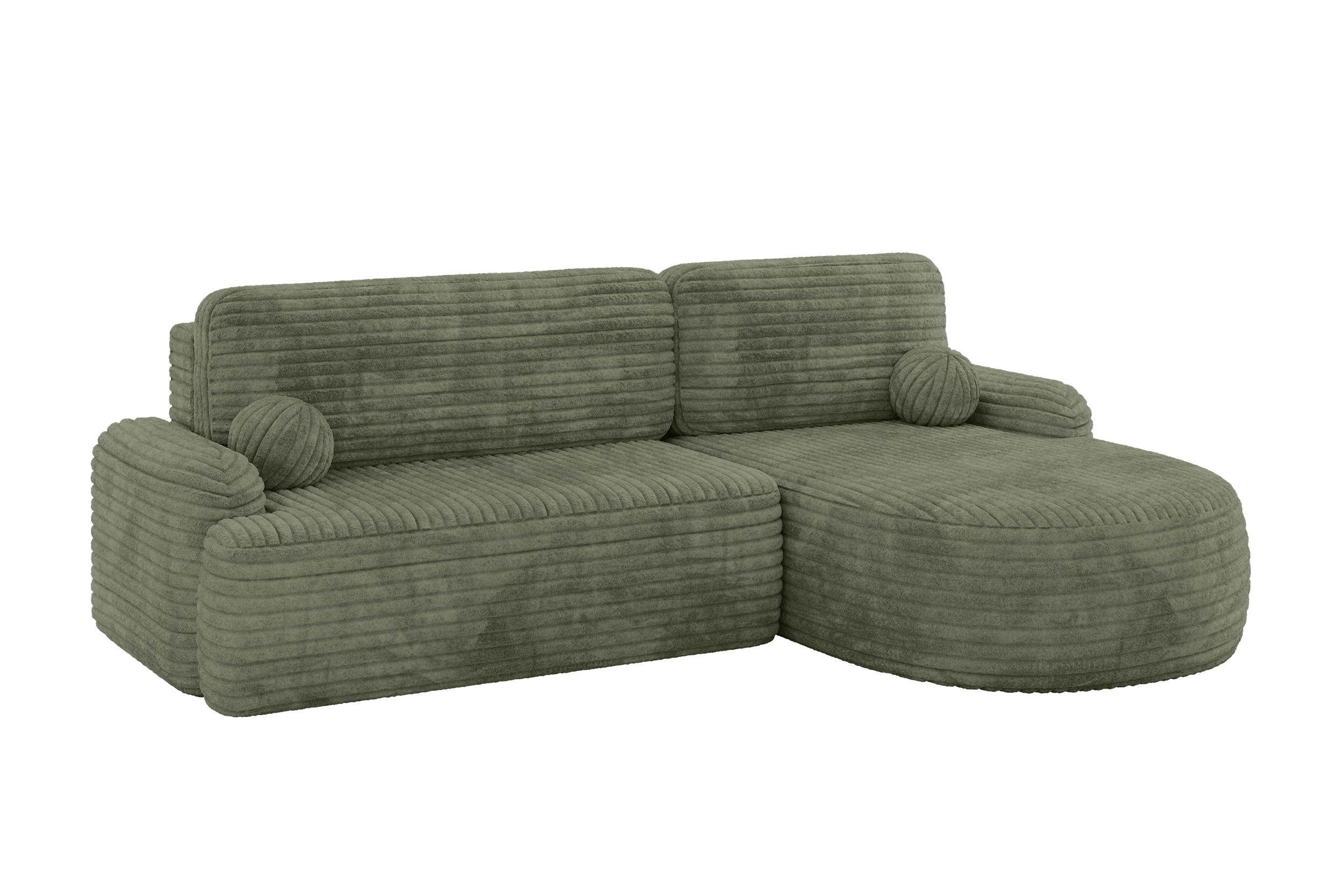 ECKSOFA mit Schlaffunktion und Bettkasten LIRA-L - 264x172x89 Olive - Olivgrün, Holzwerkstoff/Textil (172/264cm) - ALTDECOR