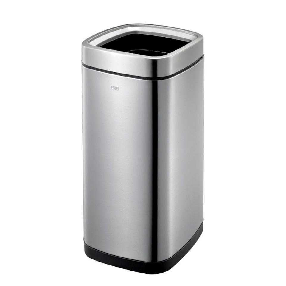 MÜLLEIMER Quadratischer Mit Offenem Einwurf 35 Liter Edelstahl Silber - Silberfarben, Metall (31.5/68.6/31.5cm) - PROREGAL