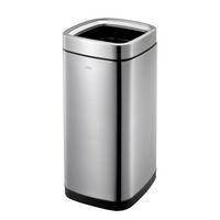 MÜLLEIMER Quadratischer Mit Offenem Einwurf 35 Liter Edelstahl Silber - Silberfarben, Metall (31.5/68.6/31.5cm) - PROREGAL