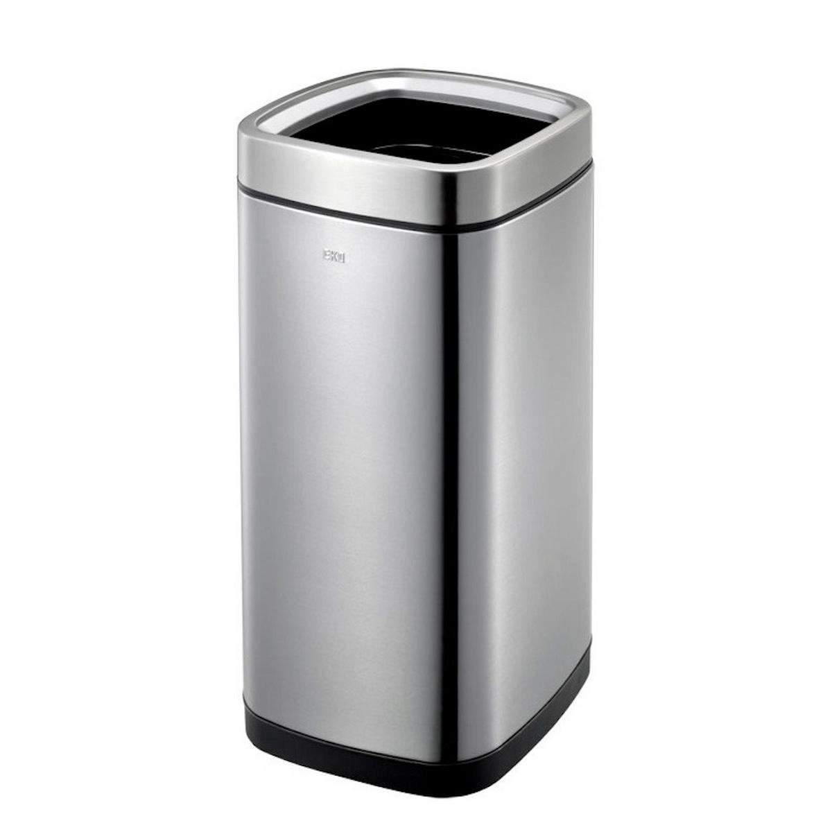 MÜLLEIMER Quadratischer Mit Offenem Einwurf 35 Liter Edelstahl Silber - Silberfarben, Metall (31.5/68.6/31.5cm) - PROREGAL
