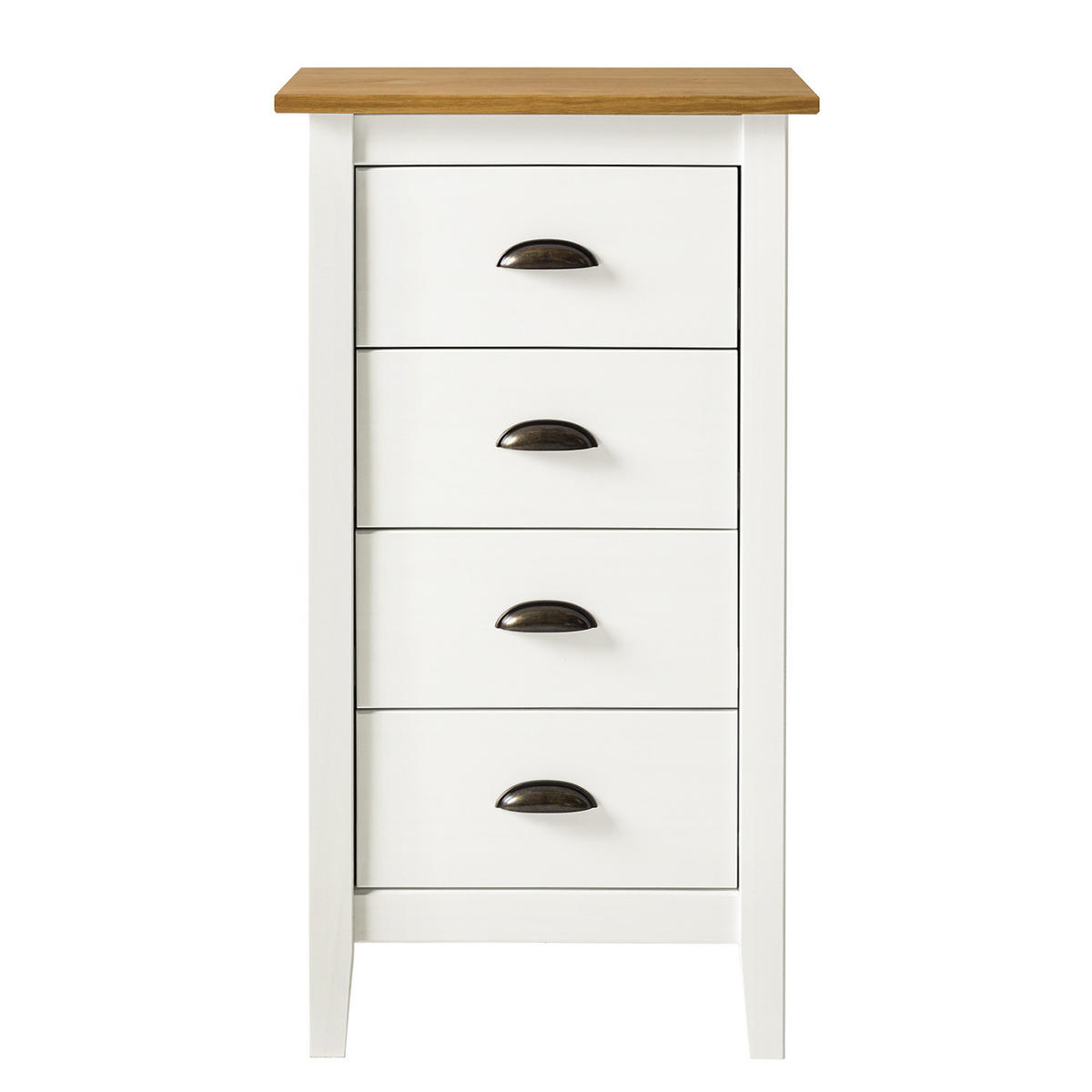 KOMMODE - Kiefer massiv - Kieferfarben, Holz/Metall (46/82/35cm) - home24