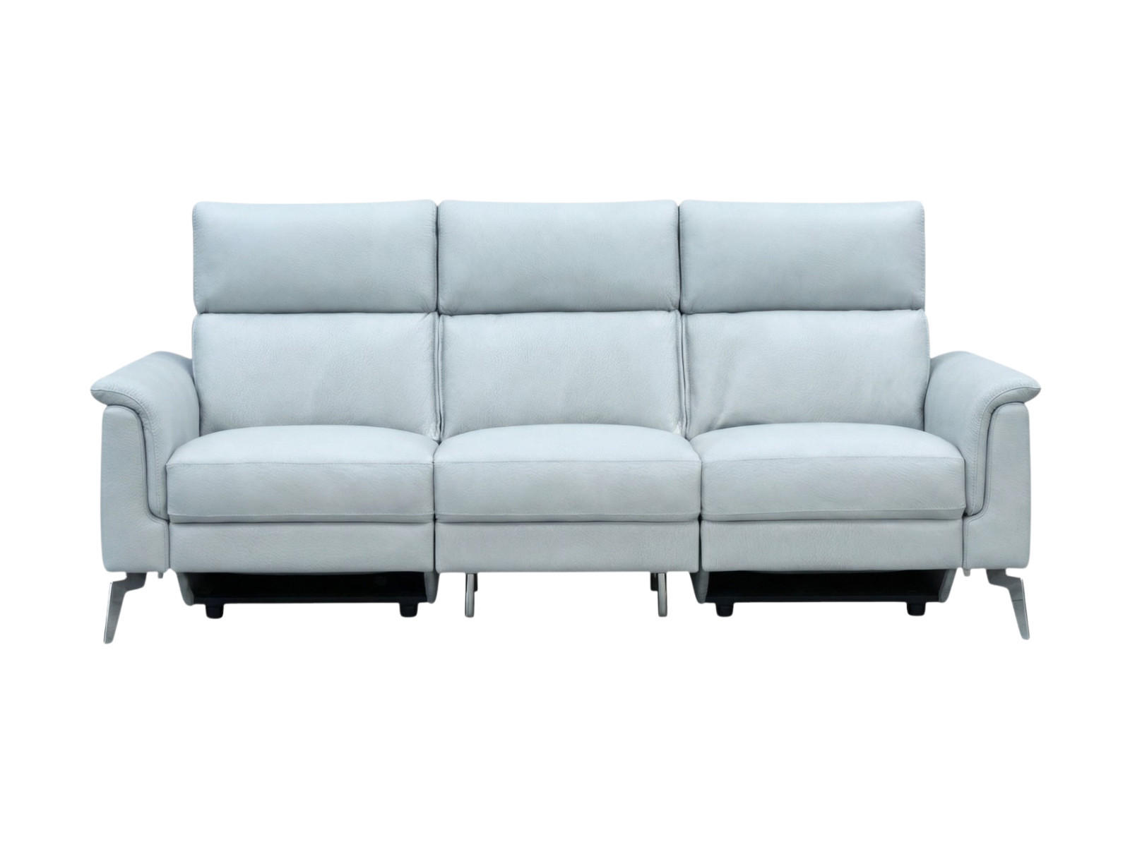 3-SITZER Sofa Borea Echtleder Weiß - Weiß, Leder/Metall (220/102/98cm)