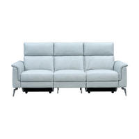 3-SITZER Sofa Borea Echtleder Weiß - Weiß, Leder/Metall (220/102/98cm)