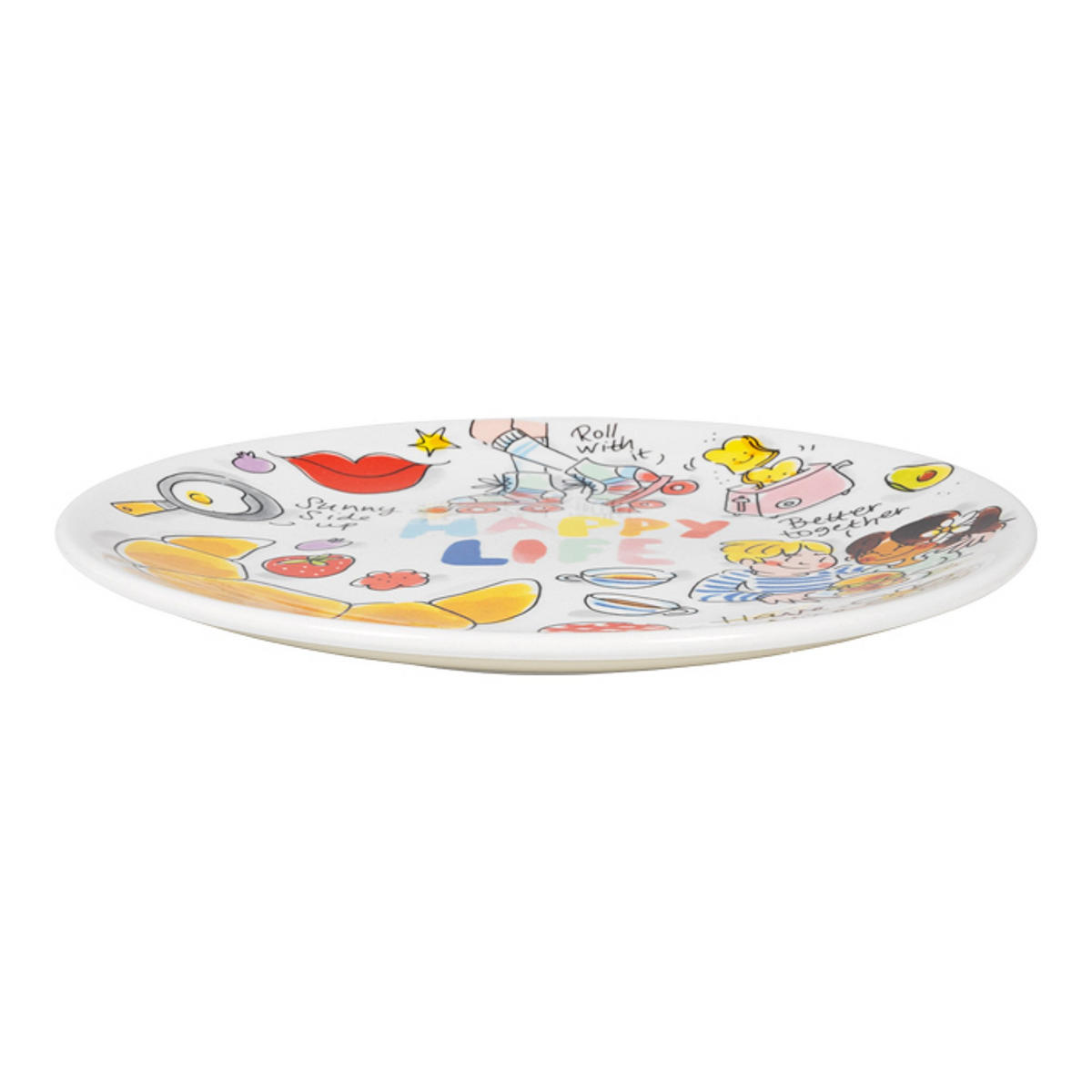 FRÜHSTÜCKSTELLER Glückliches Leben in Bunt - 22cm - Multicolor, Keramik (21.8/21.8/2.5cm) - Blond Amsterdam
