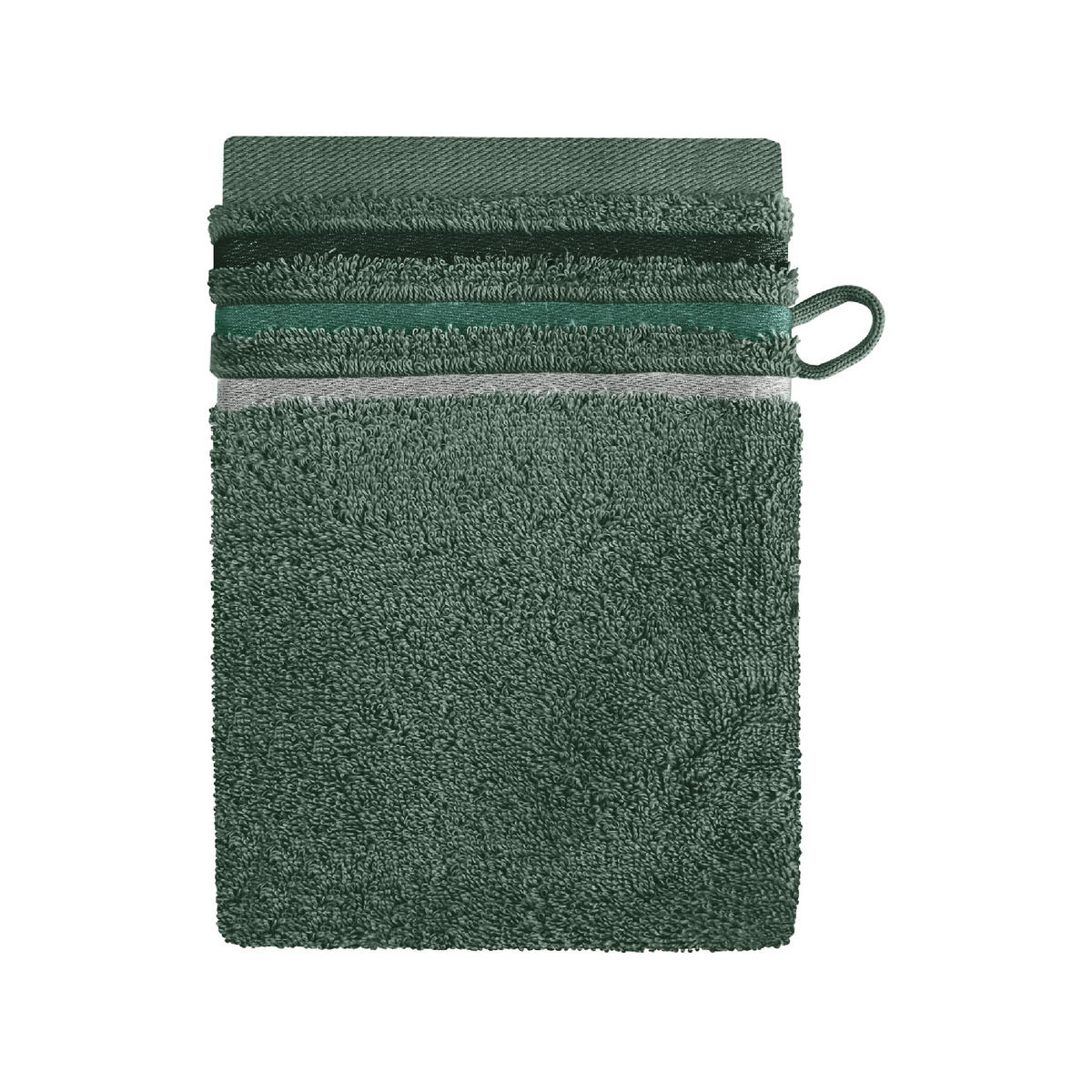 WASCHHANDSCHUHSET Skyline Color - 5-teilig - 16 x 22 cm - Dunkelgrün - Dunkelgrün, Textil (16/22cm) - SCHIESSER