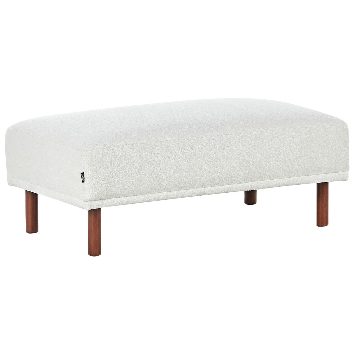 OTTOMANE Weiß Holt - Weiß/Braun, Textil (112/44/67cm) - Beliani