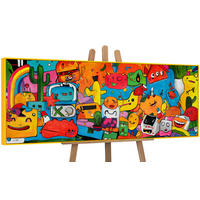 GEMÄLDE Farbenfrohe Welt Schattenfugenrahmen Gelb 150x50 cm - Gelb, Holz (150/50cm) - YS-art gallery