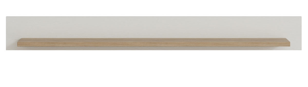 WANDBOARD weiß, Eiche, Wandregal skandinavisch 150 cm, Finnes - Eichefarben/Weiß, Holzwerkstoff/Metall (150/17/17cm) - Furn.Design