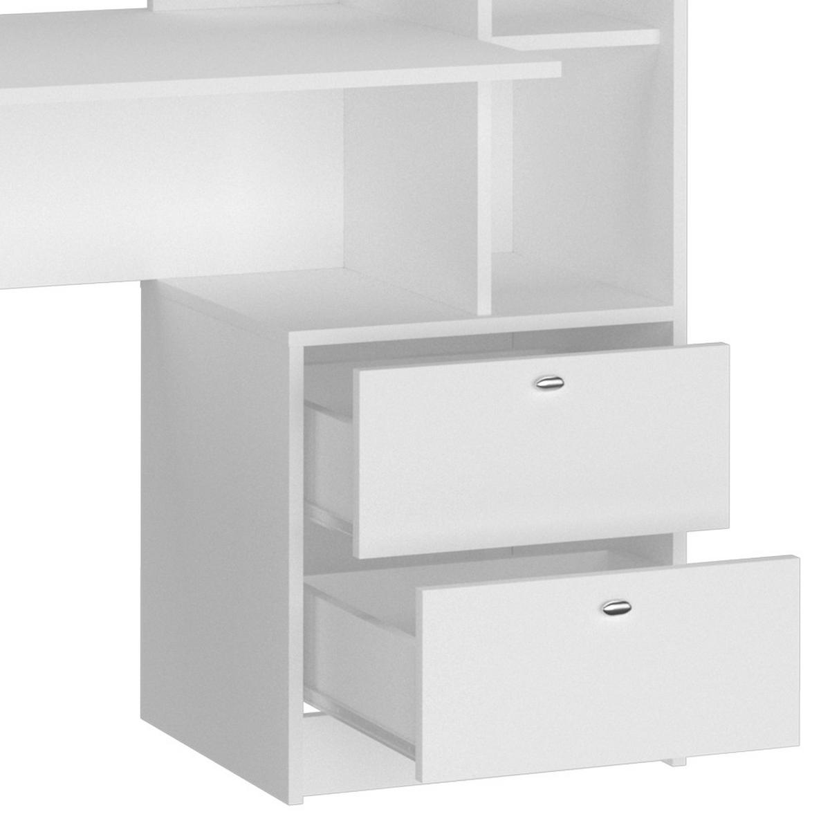 SCHREIBTISCH Denton Weiß 136 x 55 cm - Weiß, Holzwerkstoff (55/136/138cm) - Vicco