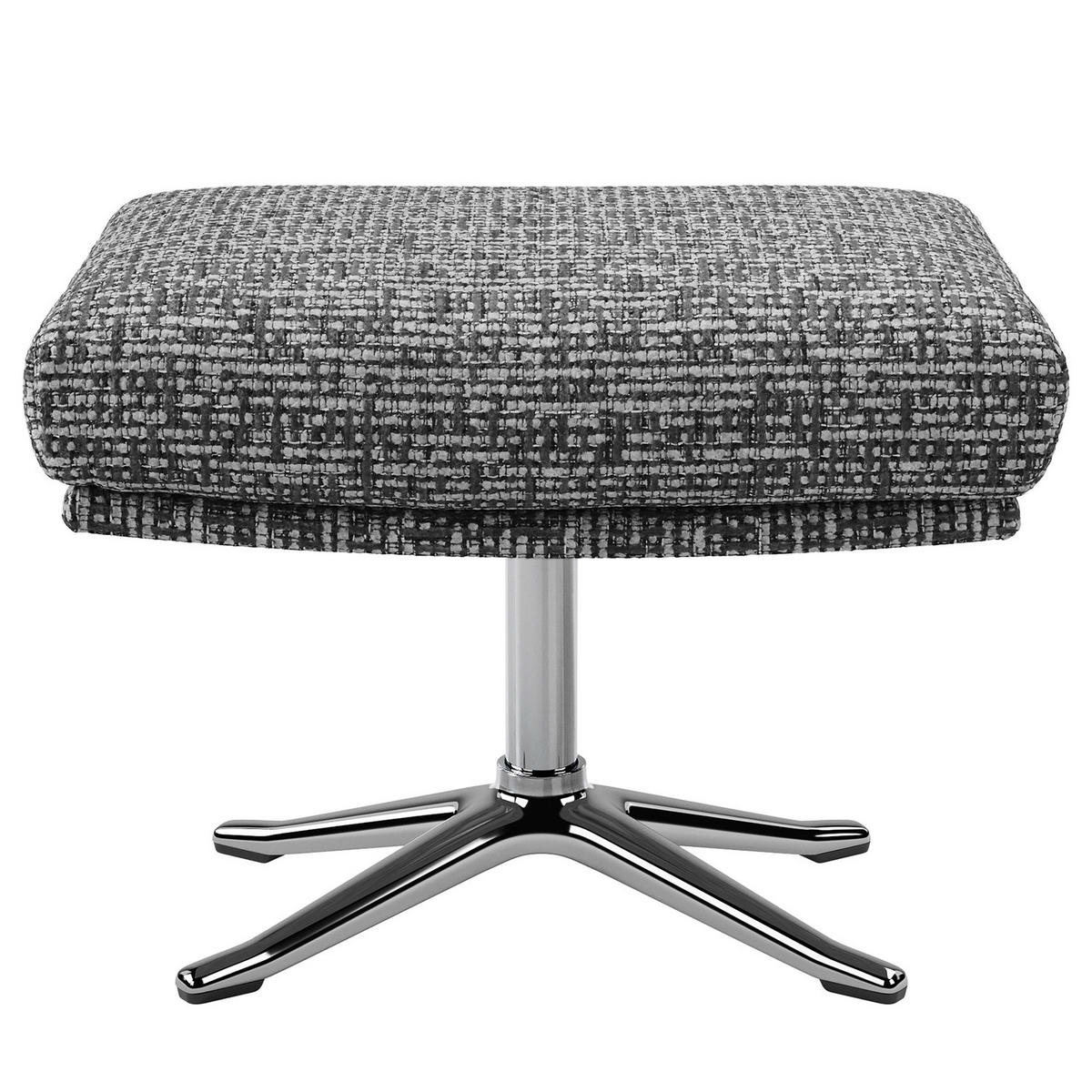 HOCKER mit Kreuzfuß - Chromfarben/Grau, Textil/Metall (54/41/41cm) - home24