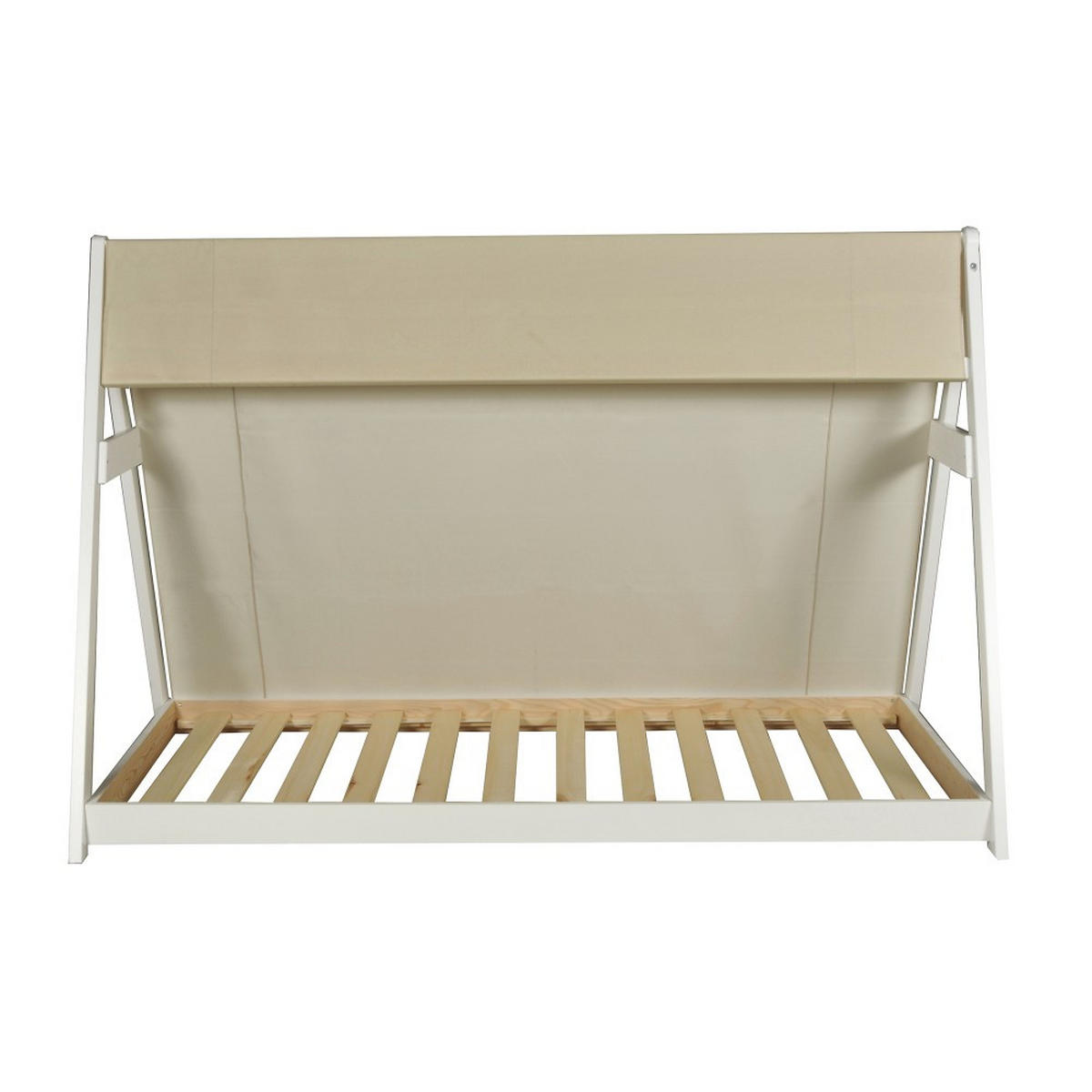 HAUSBETT TIPI mit Stoff und Lattenrost/ Kinderbett 90x190 - Weiß - Weiß, Holz (90/190cm) - Weber Industries