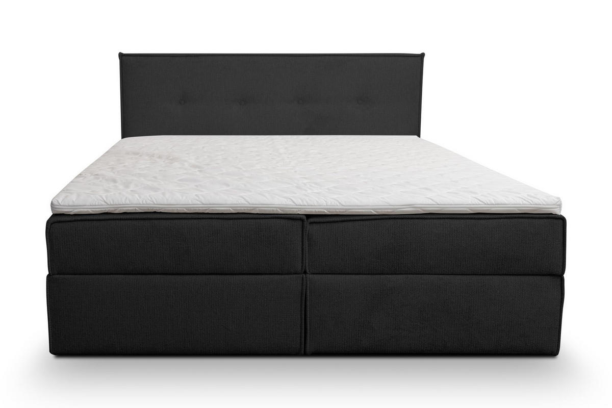 BOXBETT CALIDO mit zwei Bettkästen H2/H3 Matratze und Topper 160 x 200 cm - Schwarz, Holzwerkstoff (160/200cm) - VENASI MÖBEL