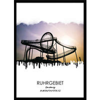 POSTER mit Rahmen 50x70 cm Ruhrgebiet Duisburg - Gelb, Holz (51/71cm) - artissimo