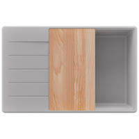 SPÜLBECKEN Kopenhagen, 2-er set Grau 78/50 cm 1 Becken + Ablauf-Set + Schneidebrett ab 60er Unterschrank - Beige/Grau, Kunststoff (78/20/50cm) - Primagran