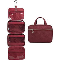 KULTURTASCHE Damen faltbar mit Haken Rot 28 cm - Rot, Textil (20/11/28cm)