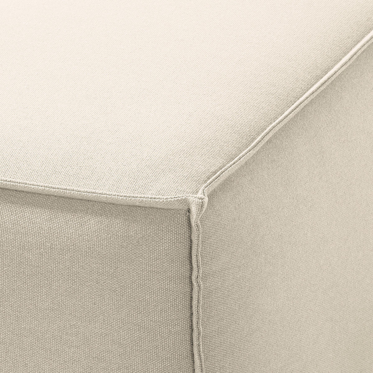 POLSTERHOCKER rechteckig - Schwarz/Weiß, Kunststoff/Textil (97/40/79cm) - home24