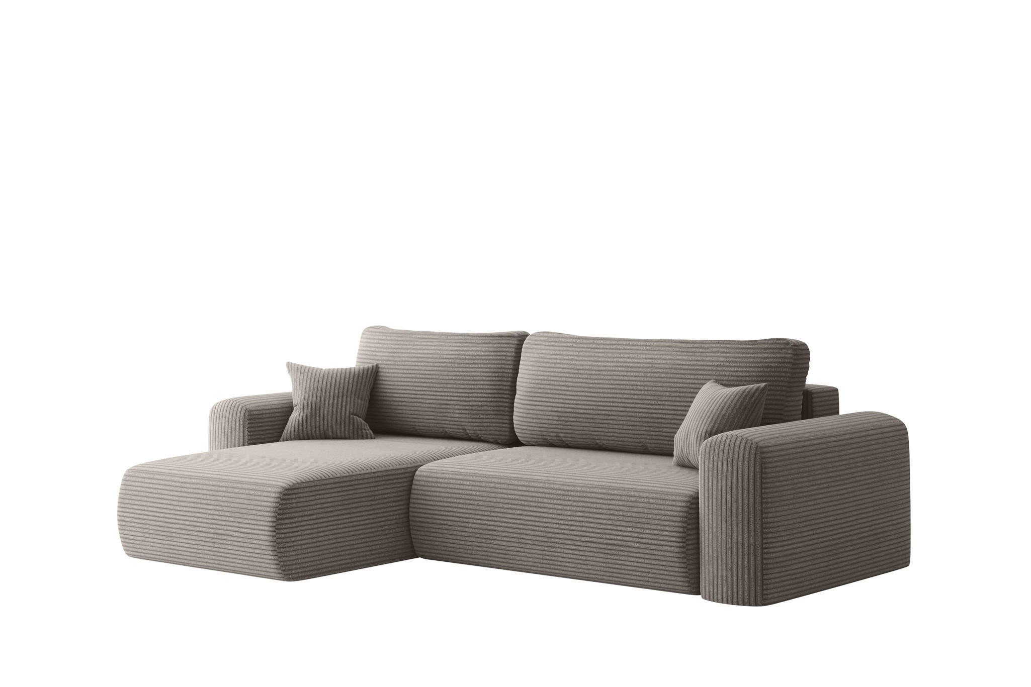ECKSOFA Flora In Poso - Grau, Holzwerkstoff/Textil (145/272cm) - Fun Möbel